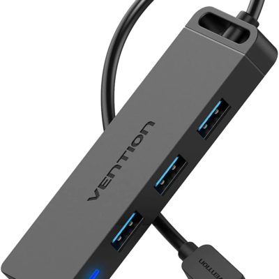 Type-C to 4-Port USB 3.0 Hub with Power Supply